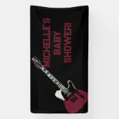 Rock a Bye Rock Star Gitaar Baby Shower Vlag Spandoek (Verticaal)
