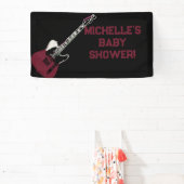 Rock a Bye Rock Star Gitaar Baby Shower Vlag Spandoek (Insitu)
