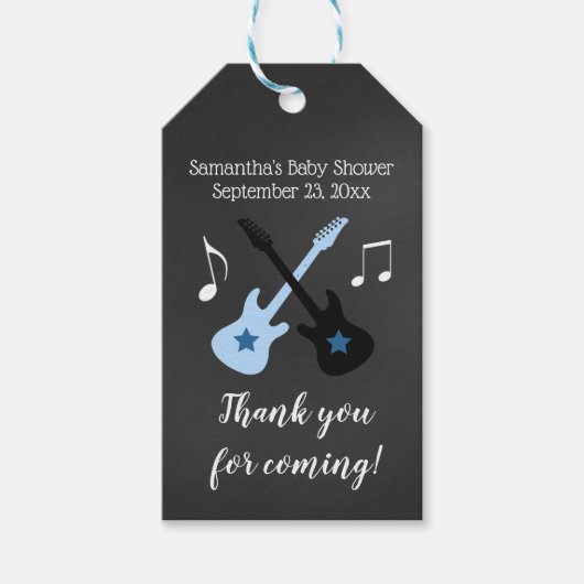 Rock a bye Rockstar Baby shower Gift Label Cadeaulabel (Voorkant)