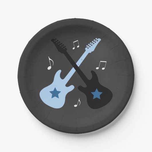 Rock a Bye Rockster Baby Shower Papieren Bord (Voorkant)