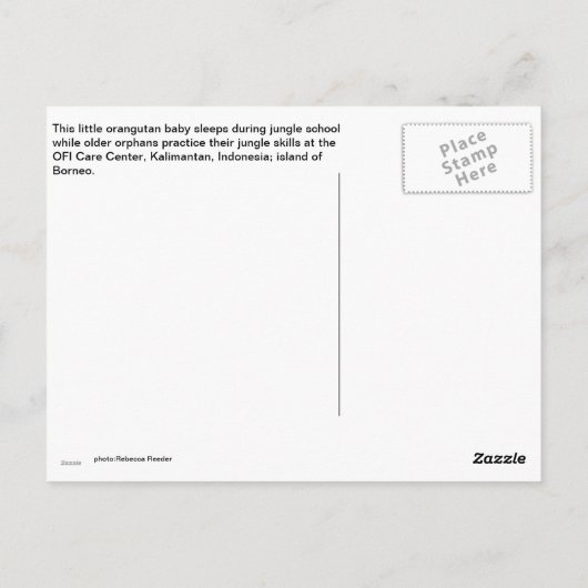 Rock a Dag Baby Orangutan Briefkaart (Achterkant)