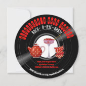 Rock-A-Dag-Baby shower Retro Record Tea Party Red Kaart (Voorkant)