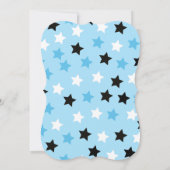 Rock a Dag Blue Rock Star Guitar Baby shower Kaart (Achterkant)