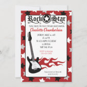 Rock a Dag Red Rock Star Guitar Baby shower Kaart (Voorkant)