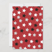Rock a Dag Red Rock Star Guitar Baby shower Kaart (Achterkant)