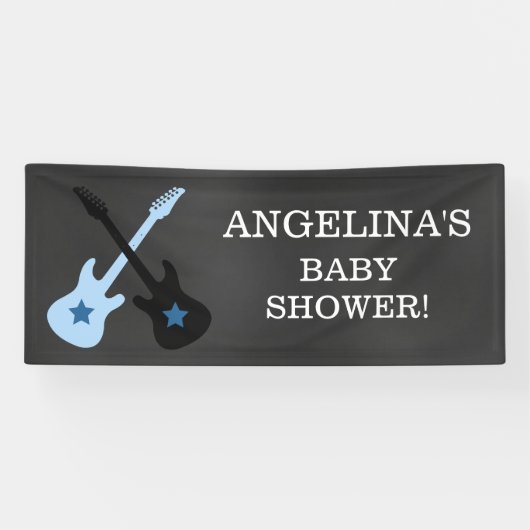 Rock a Dag Rock Rock Star Guitar Baby shower Spandoek (Horizontaal)