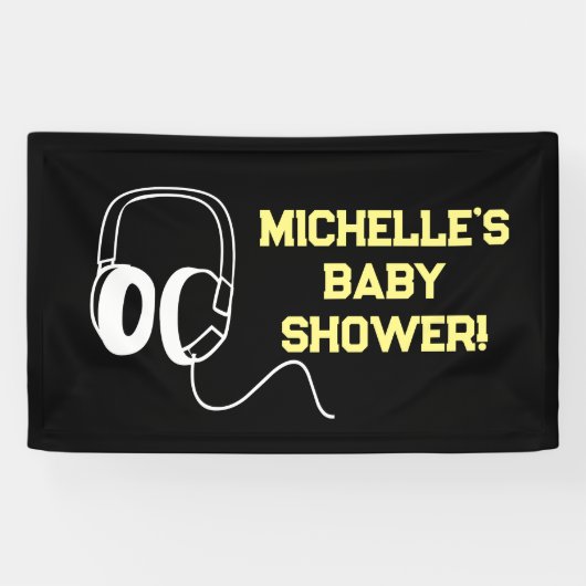 Rock a Dag Rock Star Guitar Baby shower Banner (Horizontaal)