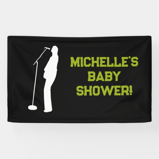 Rock a Dag Rock Star Guitar Baby shower Banner (Horizontaal)