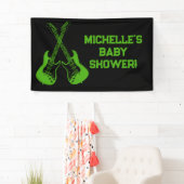Rock a Dag Rock Star Guitar Baby shower Banner (Insitu)