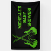 Rock a Dag Rock Star Guitar Baby shower Banner (Verticaal)