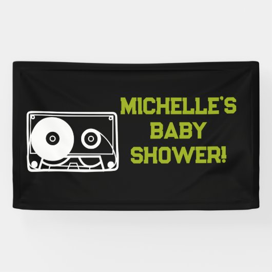 Rock a Dag Rock Star Guitar Baby shower Banner (Horizontaal)