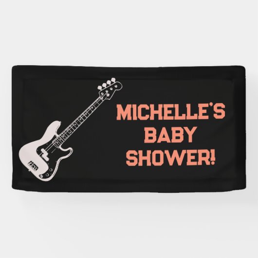 Rock a Dag Rock Star Guitar Baby shower Banner (Horizontaal)