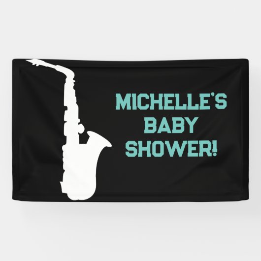Rock a Dag Rock Star Guitar Baby shower Banner (Horizontaal)