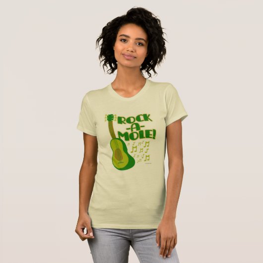Rock A Mole Funny Avocado Cartoon Slogan Art T-shirt (Voorkant volledig)