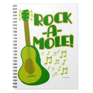 Rock A Mole Funny Avocado Cartoon Slogan Design Notitieboek
