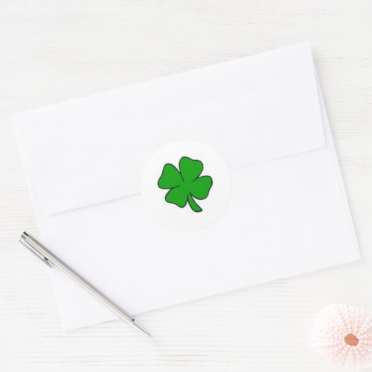 Rock-a-Shamrock Ronde Sticker (Envelop)