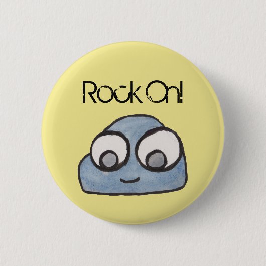 Rock aan. Baby Rock Illustration Ronde Button 5,7 Cm (Voorkant)