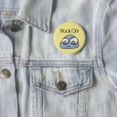 Rock aan. Baby Rock Illustration Ronde Button 5,7 Cm (In situ)