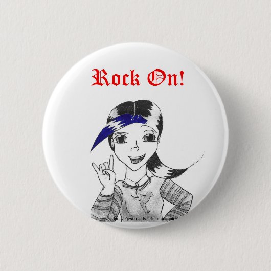 Rock aan. ronde button 5,7 cm (Voorkant)