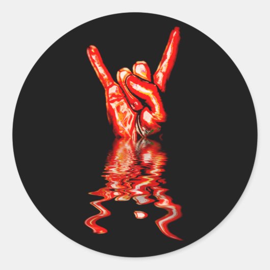 Rock aan. ronde sticker (Voorkant)