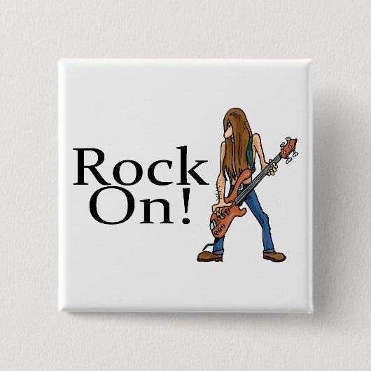 Rock aan. vierkante button 5,1 cm (Voorkant)