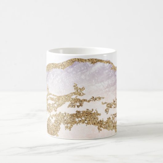 *~* Rock Agaat Waterverf Geode Gold Glitter Koffiemok (Center)