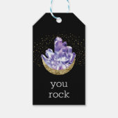 Rock Amethyst Crystals Bedankt Cadeaulabel (Voorkant)