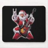 Rock &amp; Roll Christmas Santa Claus Guitar Playe Muismat (Voorkant)