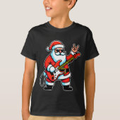 Rock &amp; Roll Christmas Santa Claus Guitar Playe T-shirt (Voorkant)