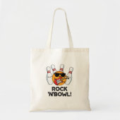 Rock and Bowl Grappige Bowling Pun Tote Bag (Voorkant)