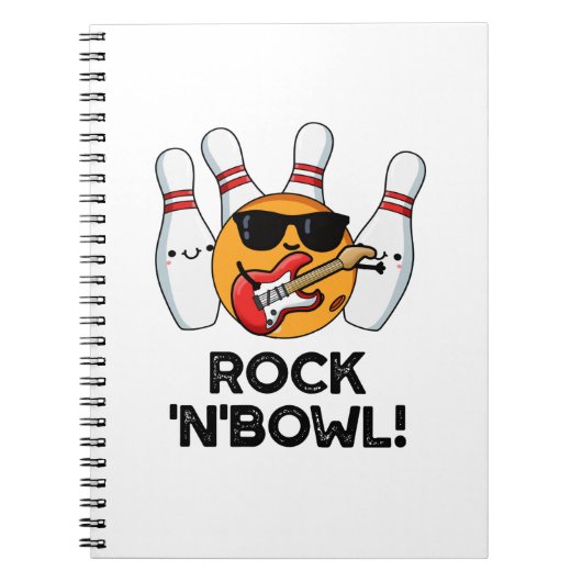 Rock And Bowl Grappige Bowling Stunt  Notitieboek (Voorkant)