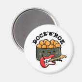 Rock and Roe Cute Rock and Roll Sushi Pun Magneet (Voorkant / Achterkant)