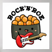 Rock and Roe Cute Rock and Roll Sushi Pun Poster (Voorkant)