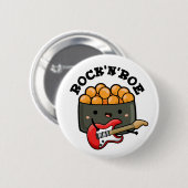 Rock and Roe Cute Rock and Roll Sushi Pun Ronde Button 5,7 Cm (Voorkant /achterkant)