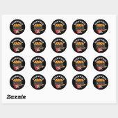 Rock and Roe Grappige Sushi Pun Donker BG Ronde Sticker (Vel)