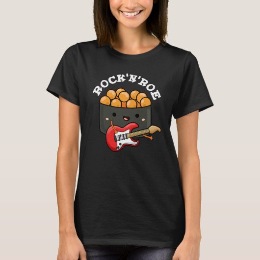 Rock and Roe Grappige Sushi Pun Donker BG T-shirt (Voorkant)