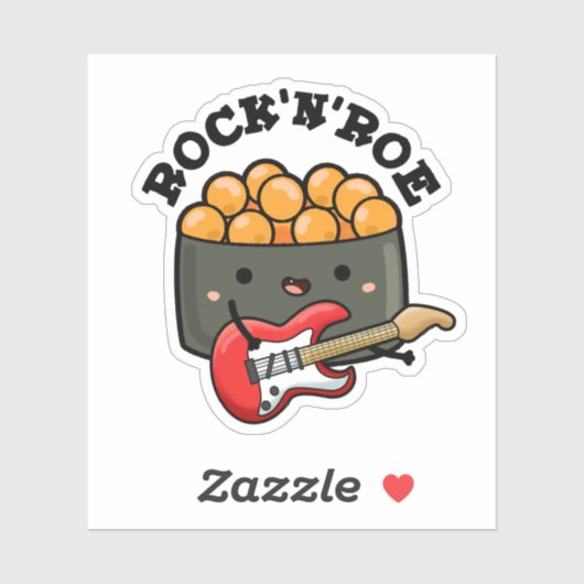 Rock and Roe Grappige Sushi Pun Sticker (Vel)