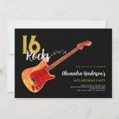 Rock and Roll 16e verjaardagsfeestje 16 rotsen Kaart (Voorkant)