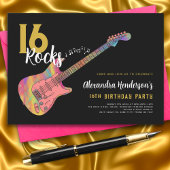 Rock and Roll 16e verjaardagsfeestje Kaart