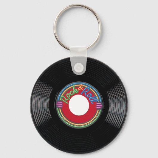 Rock and Roll 45 rpm Record Sleutelhanger (Voorkant)