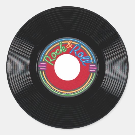 Rock and Roll 45 rpm Record Sticker (Voorkant)