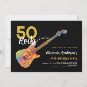 Rock and Roll 50e verjaardagsfeestje 50 Rocks Kaart (Voorkant)