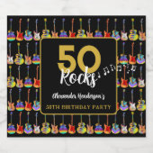 Rock and Roll 50ste verjaardagsfeest Custom Bier Etiket (Enkel label)