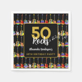 Rock and Roll 50ste verjaardagsfeest Custom Servet (Voorkant)
