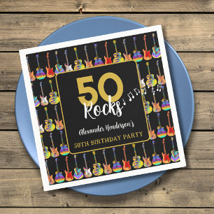 Rock and Roll 50ste verjaardagsfeest Custom Servet