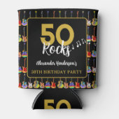 Rock and Roll 50ste verjaardagsfeest op maat Blikjeskoeler (Voorkant)