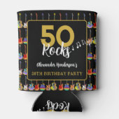Rock and Roll 50ste verjaardagsfeest op maat Blikjeskoeler (Achterkant)