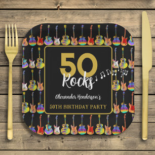 Rock and Roll 50ste verjaardagsfeest op maat Papieren Bordje