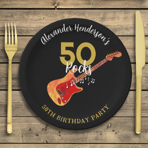 Rock and Roll 50ste verjaardagsfeest Papieren Bordje