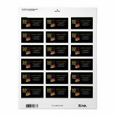 Rock and Roll 50ste verjaardagsfeest RSVP Etiket (Full Sheet)